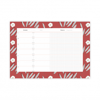 Weekly planner Coquelicot